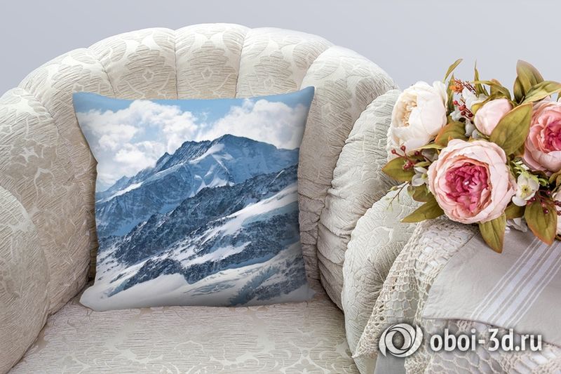 3D Подушка «Пейзаж в заснеженных горах»  вид 7