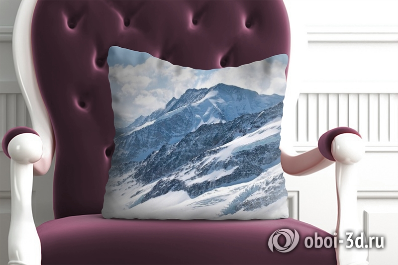 3D Подушка «Пейзаж в заснеженных горах»  вид 5