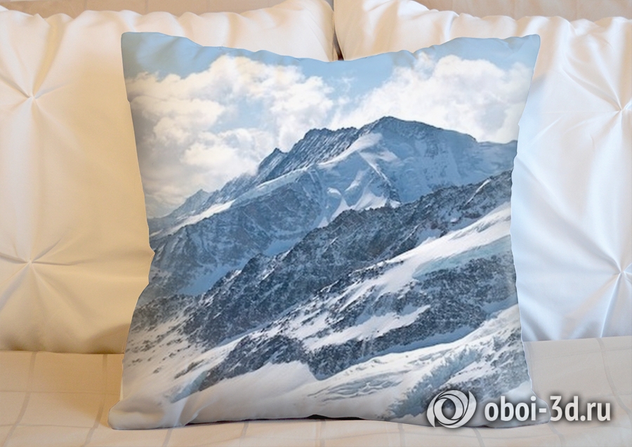 3D Подушка «Пейзаж в заснеженных горах»  вид 4