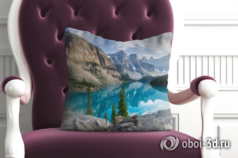 3D Подушка «Горное озеро в Альпах»  вид 6