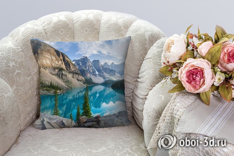 3D Подушка «Горное озеро в Альпах»  вид 2