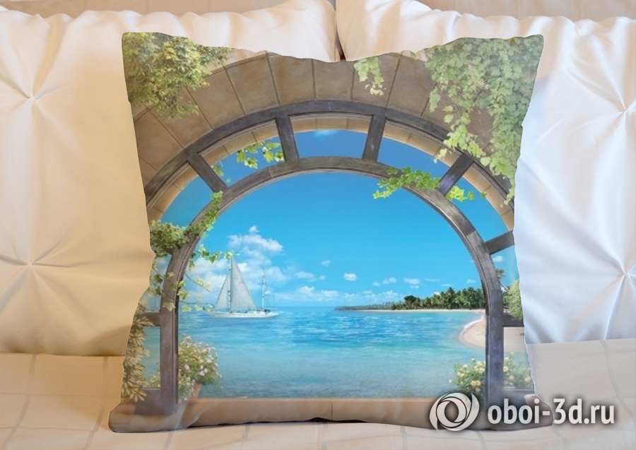 3D Подушка «Окно с видом на море» вид 5