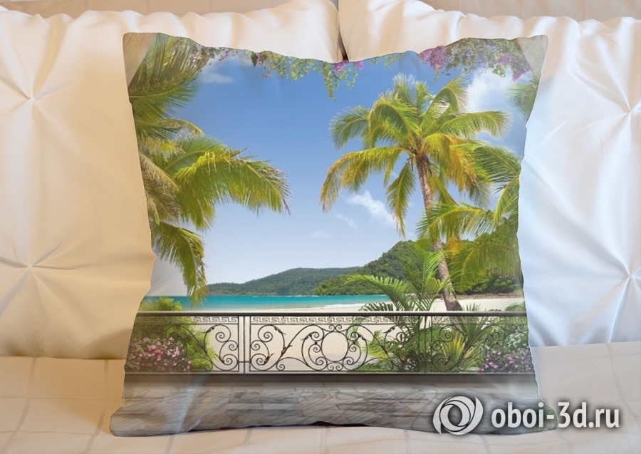 3D Подушка «Пальмы на берегу океана» вид 5