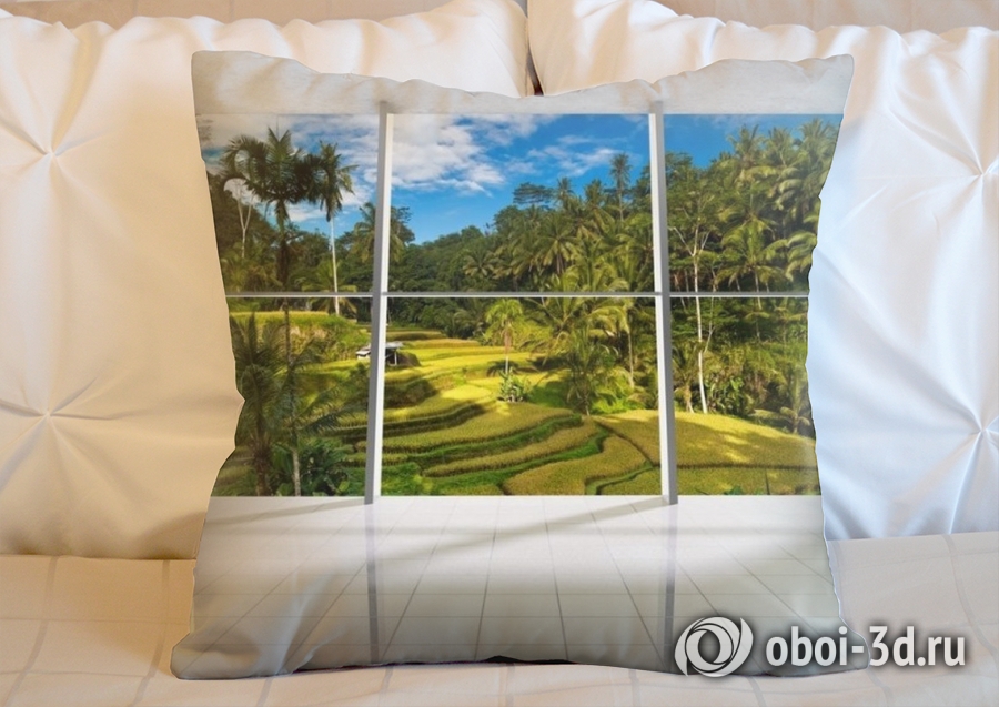 3D Подушка «Терраса с видом на тропический лес» вид 5