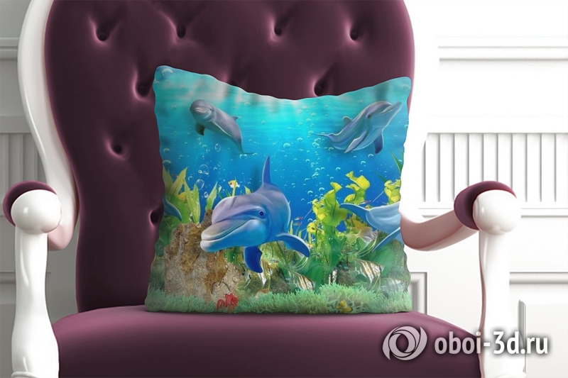 3D Подушка «Дельфины» вид 3