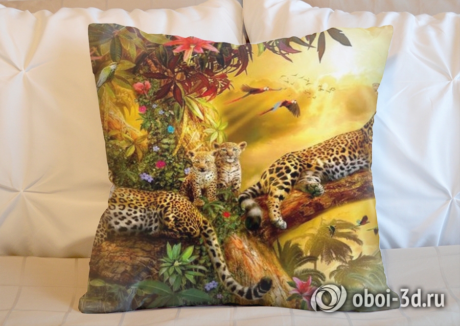 3D Подушка «Семья леопардов» вид 4