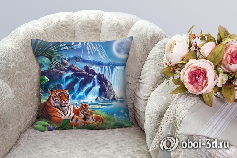 3D Подушка «Тигры.Тропическая ночь» вид 7