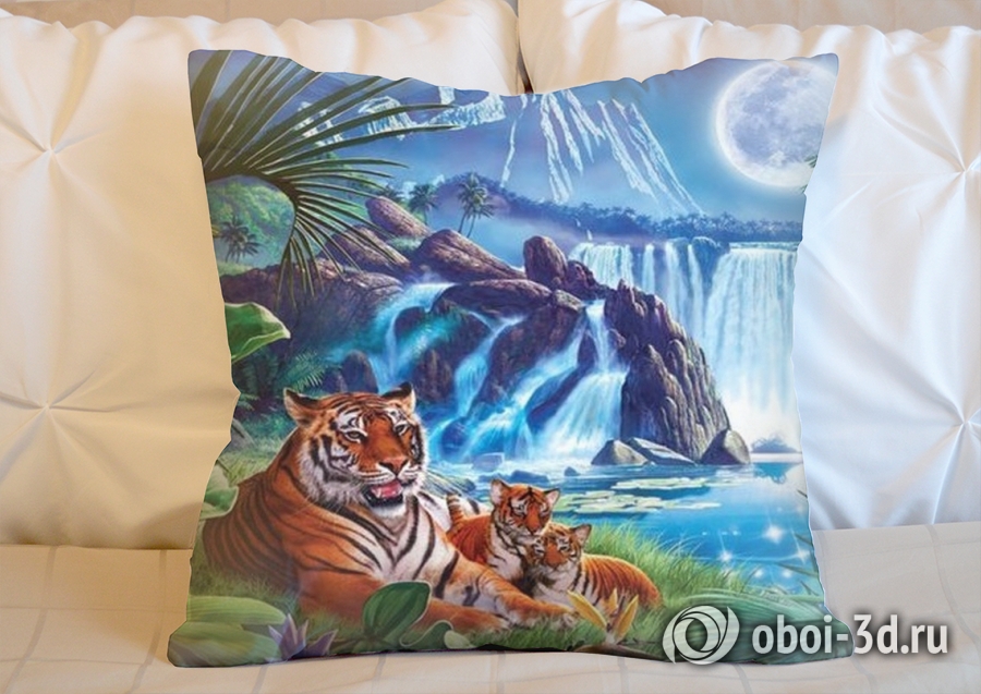 3D Подушка «Тигры.Тропическая ночь» вид 4