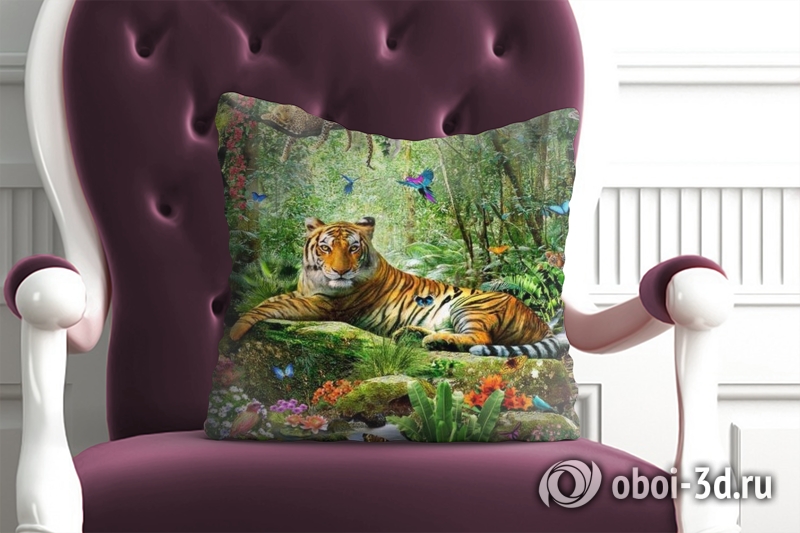 3D Подушка «Отдыхающий тигр» вид 3