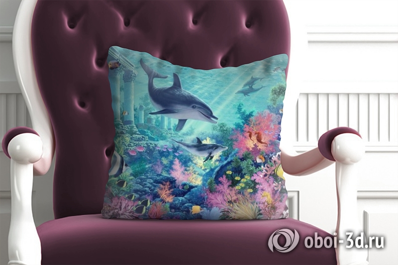 3D Подушка «Сказочное дно океана» вид 3