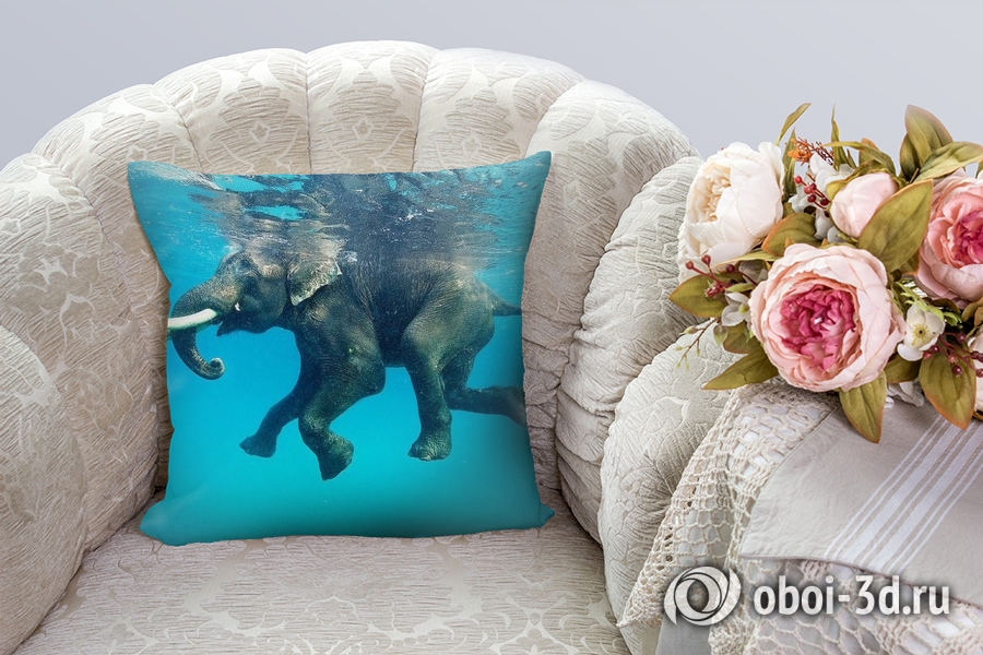 3D Подушка «Купающийся слон» вид 2