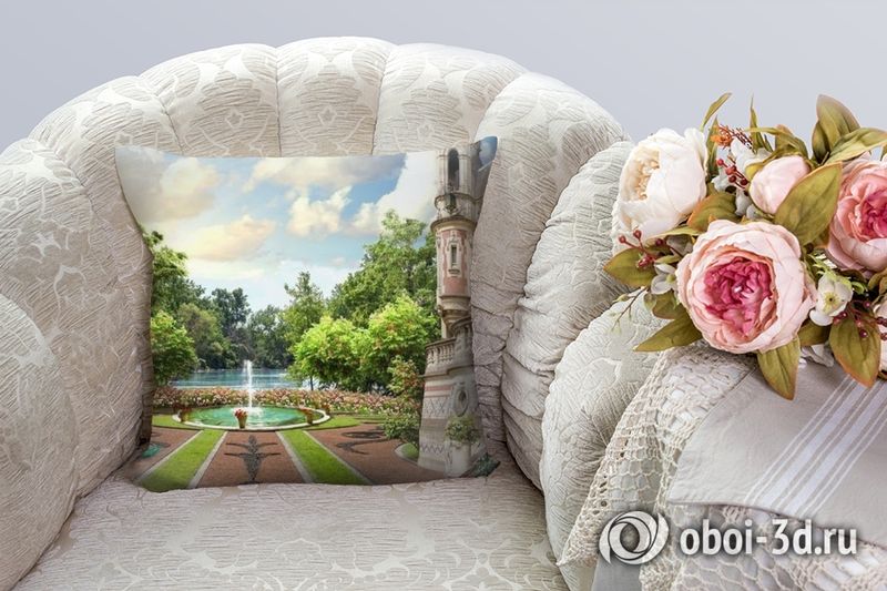 3D Подушка «Внутренний дворик королевского замка» вид 2