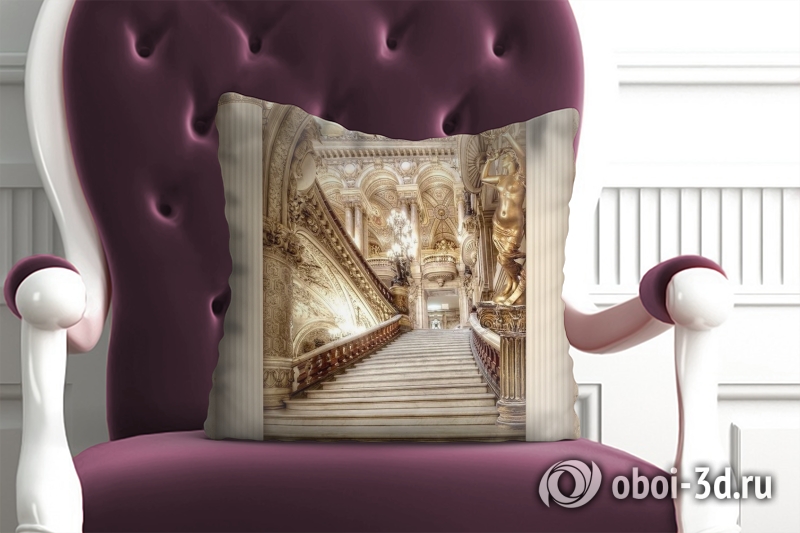 3D Подушка «Лестница в богатом замке» вид 3