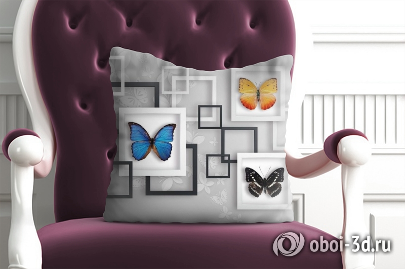 3D Подушка «Коллекция бабочек» вид 6