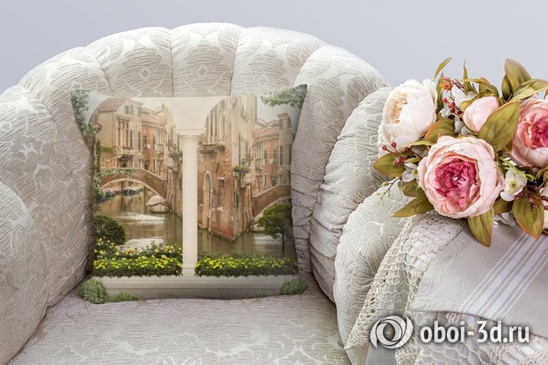 3D Подушка «Вид на венецианский дворик» вид 2