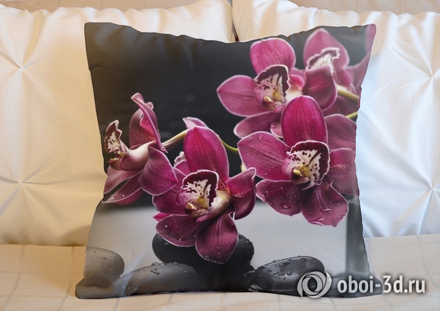 5D Подушечка «Бордовые орхидеи» вид 2