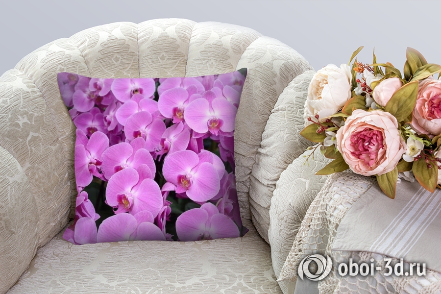 3D Подушка «Ковер из орхидей» вид 3