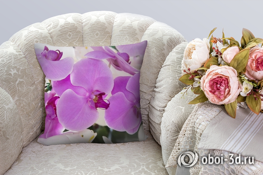 3D Подушка «Цветущие орхидеи» вид 3