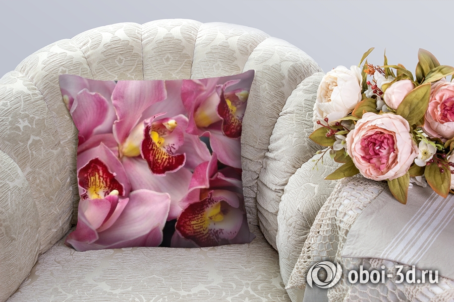 3D Подушка «Нежность лепестков орхидей» вид 3