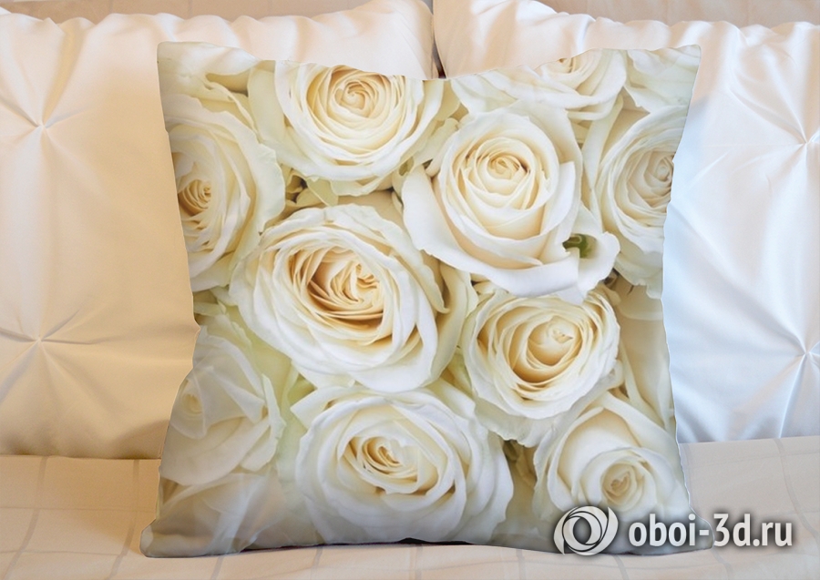 3D Подушка «Нежные кремовые розы» вид 2