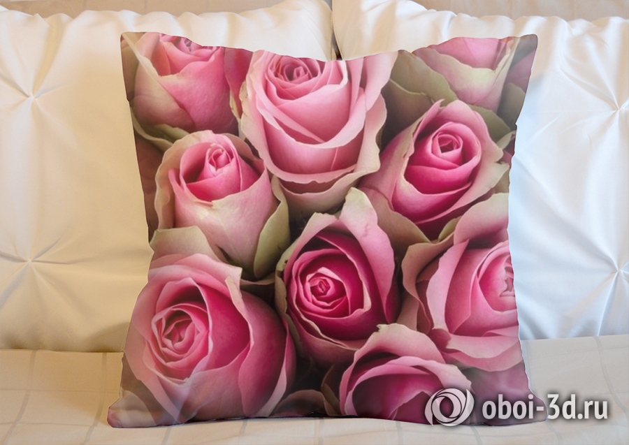 3D Подушка «Обилие розовых роз» вид 2