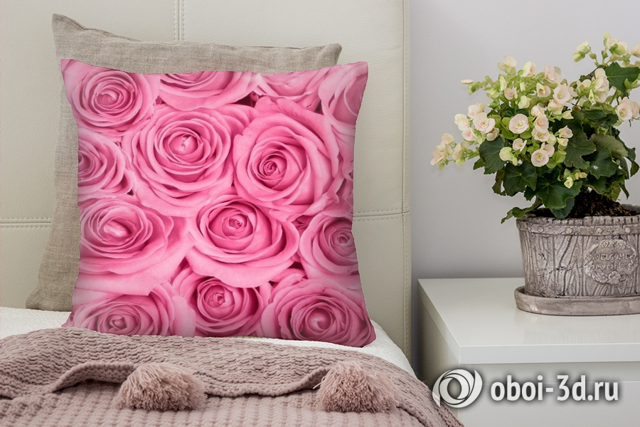 3D Подушка «Розы в розовых тонах» вид 4