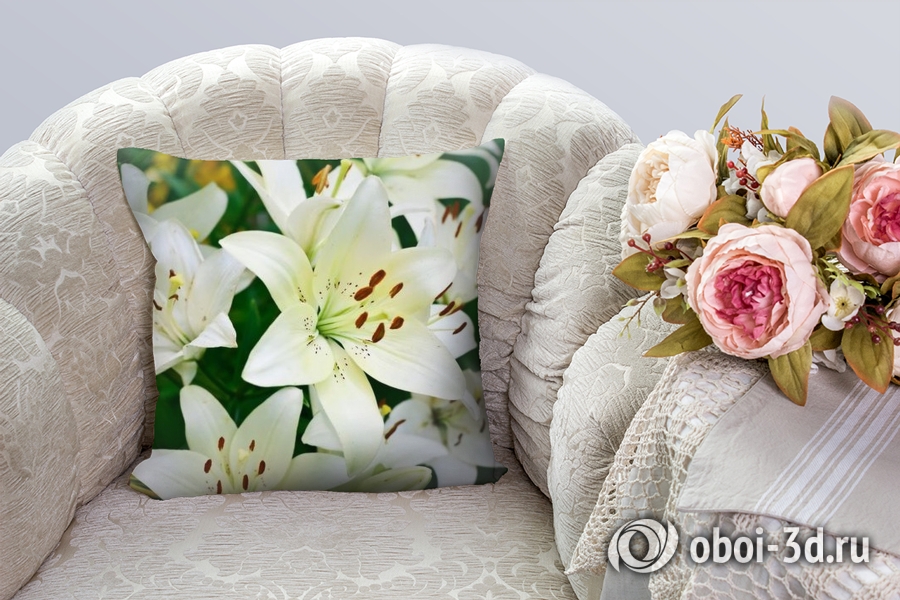 3D Подушка «Прекрасные белые лилии» вид 7