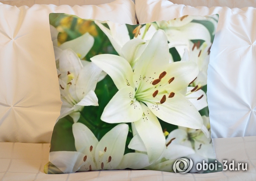 3D Подушка «Прекрасные белые лилии» вид 6