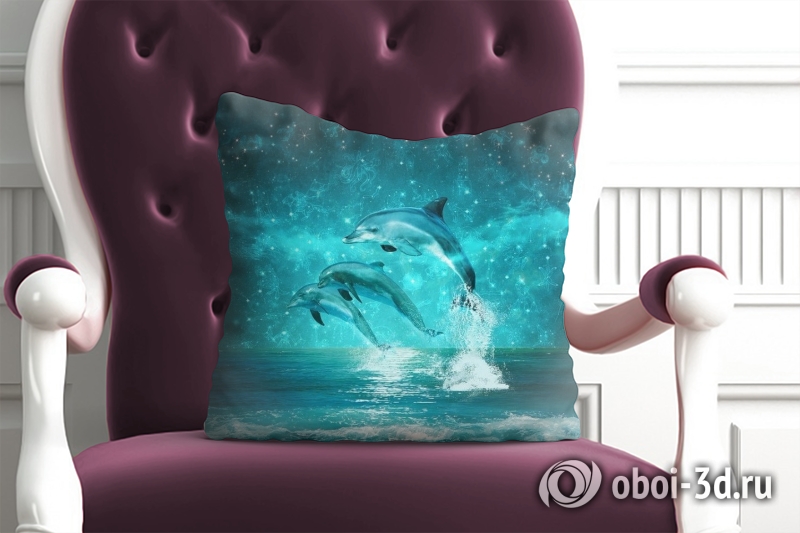 3D Подушка «Дельфины под звездным небом» вид 5