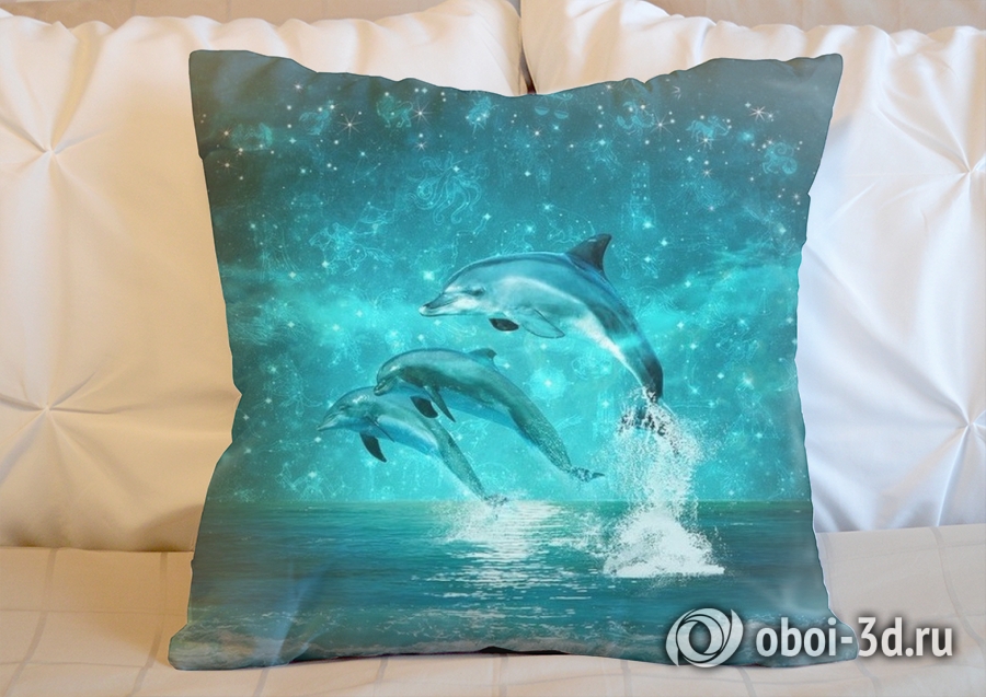 3D Подушка «Дельфины под звездным небом» вид 4