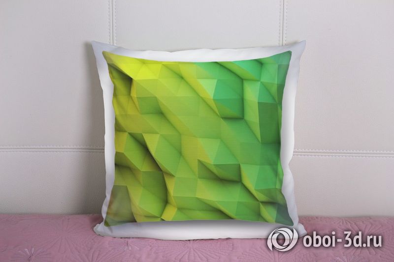 3D Подушка «Зеленые полигоны» вид 8
