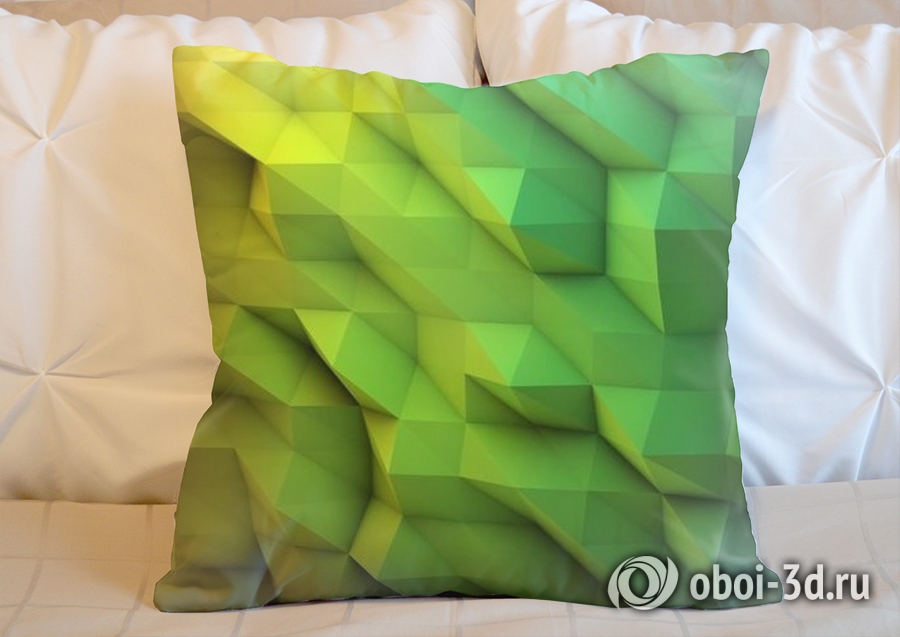 3D Подушка «Зеленые полигоны» вид 10