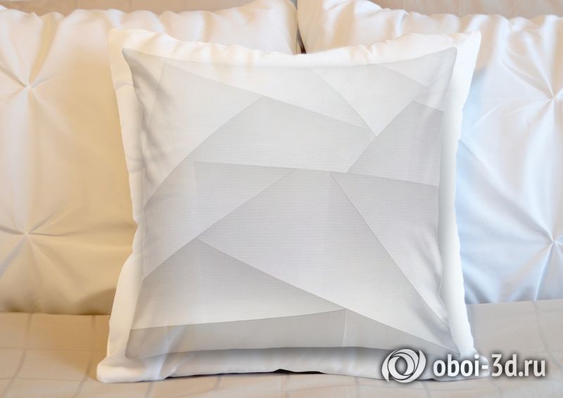 3D Подушка «Серые полигоны» вид 3