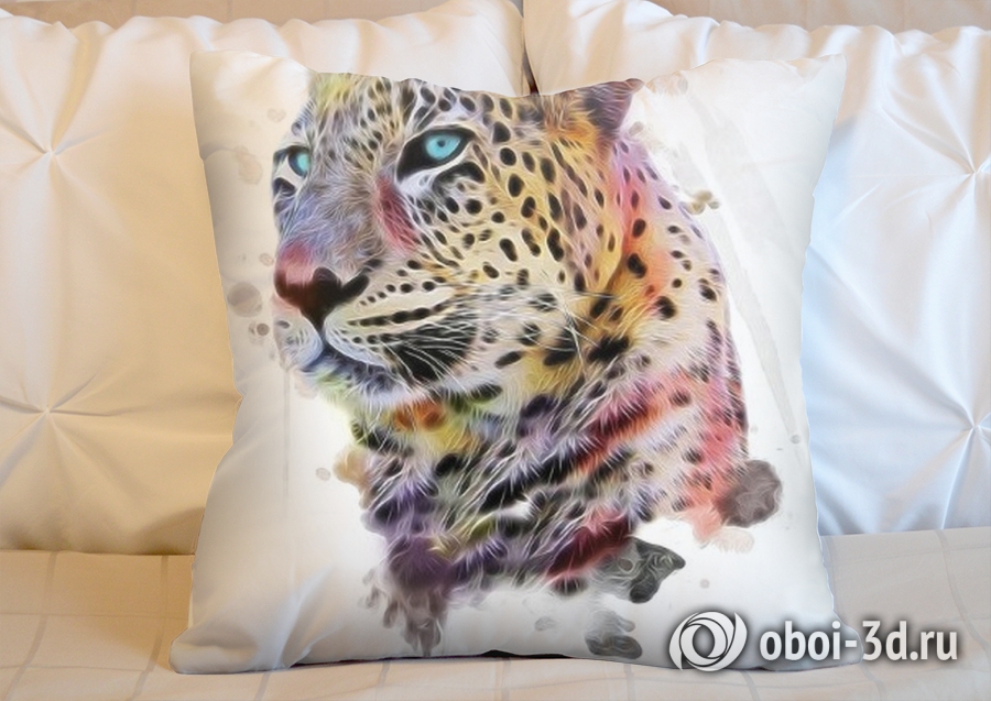 3D Подушка «Красочный леопард» вид 2