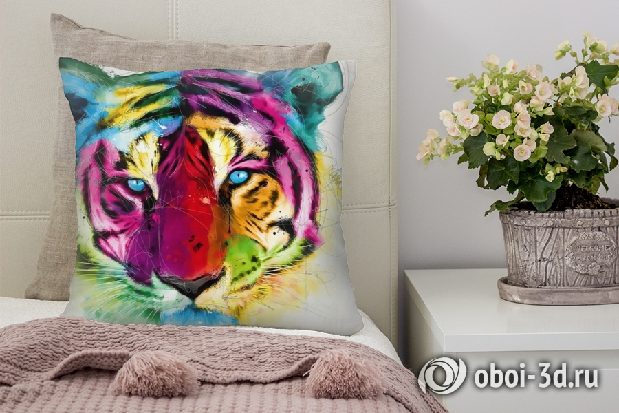 3D Подушка «Красочный тигр» вид 5