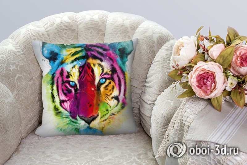 3D Подушка «Красочный тигр» вид 4