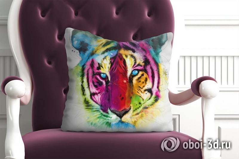 3D Подушка «Красочный тигр» вид 3