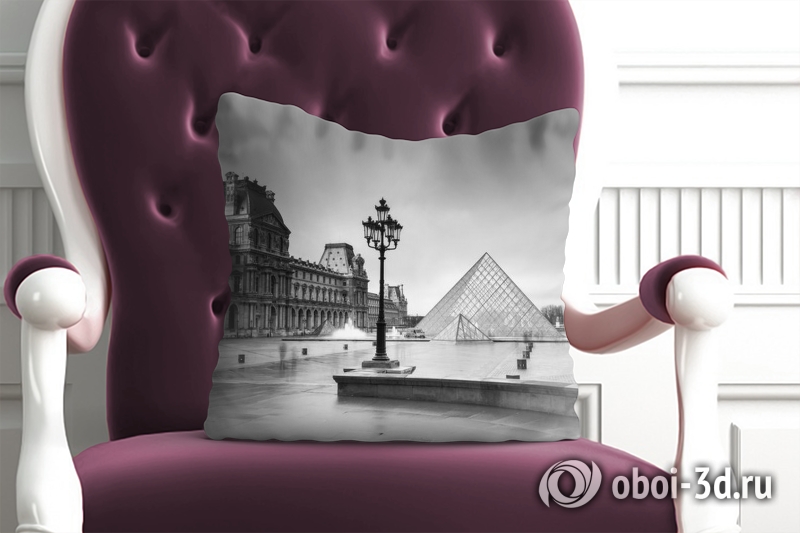 3D Подушка «Площадь у Лувра» вид 3
