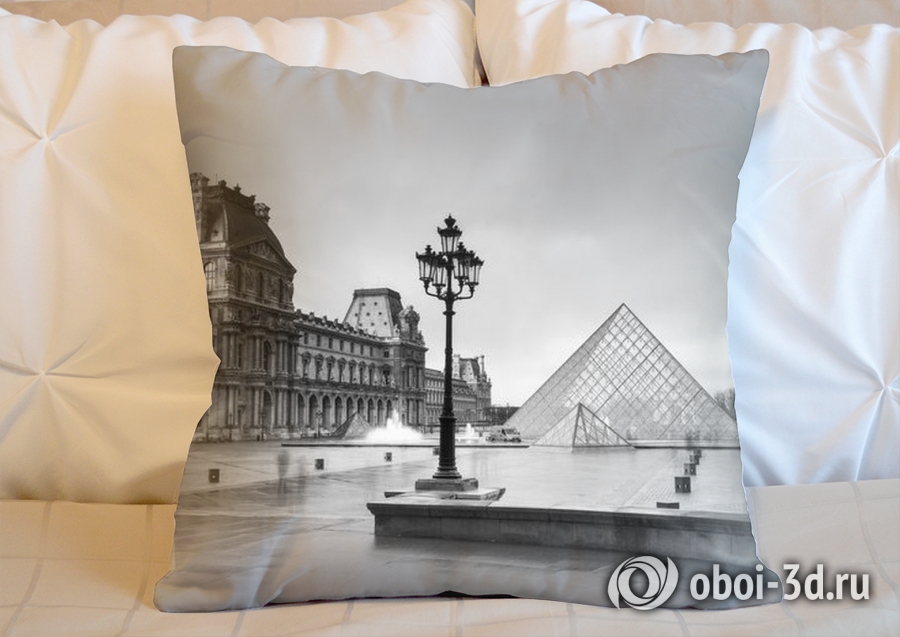 3D Подушка «Площадь у Лувра» вид 2