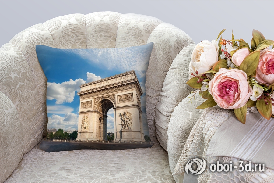 3D Подушка «Триумфальная Арка в Париже» вид 4