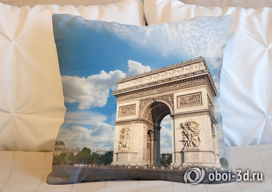 3D Подушка «Триумфальная Арка в Париже» вид 2