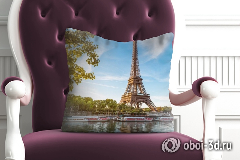 3D Подушка «Лето в Париже» вид 3