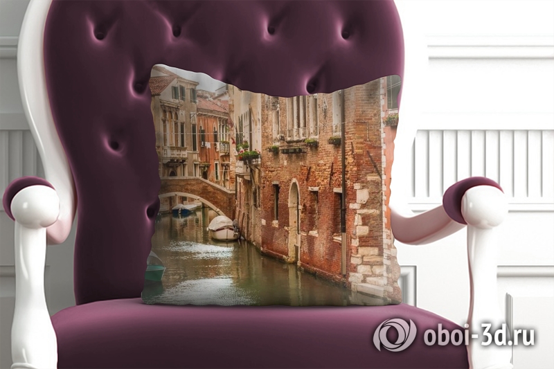 3D Подушка «Тихий Венецианский канал» вид 3