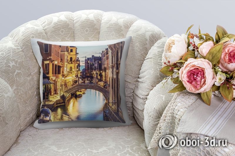 3D Подушка «Вечерний канал в Венеции» вид 4