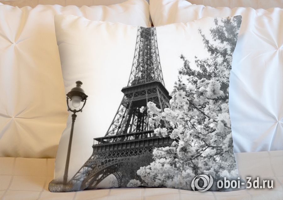 3D Подушка «Цветущие деревья в Париже» вид 2