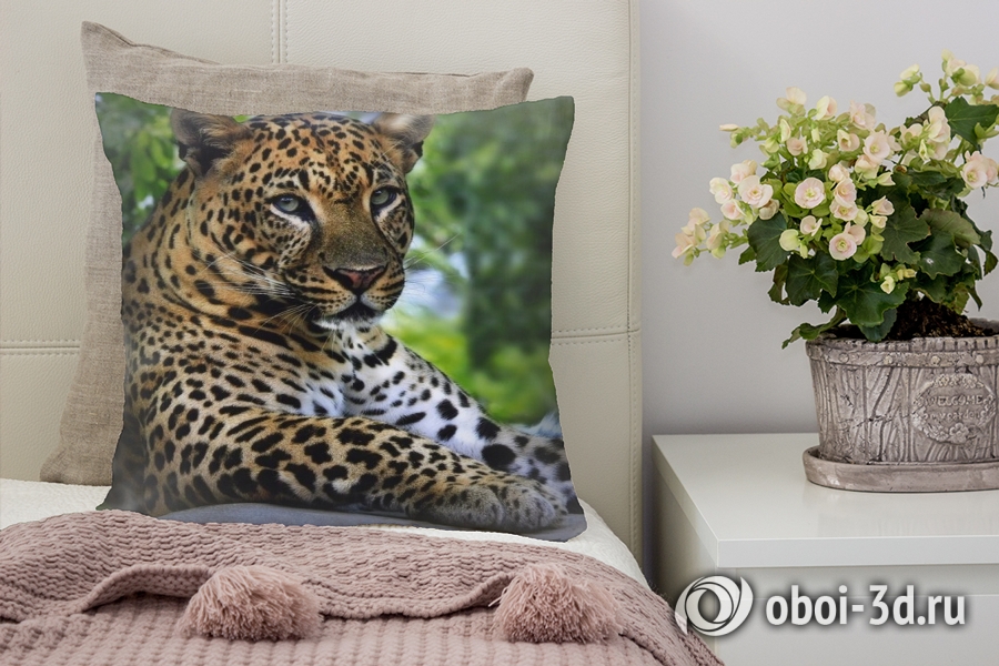 3D Подушка «Отдыхающий леопард» вид 3
