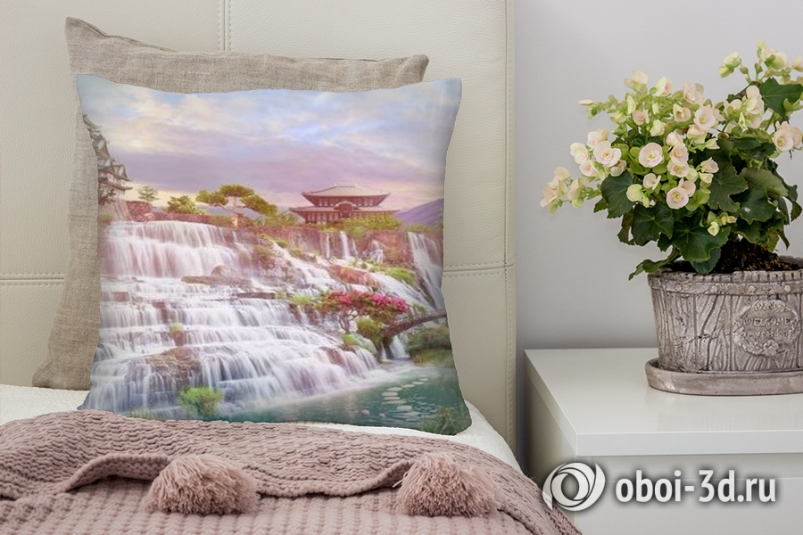 3D Подушка «Долина водопадов в японии» вид 4