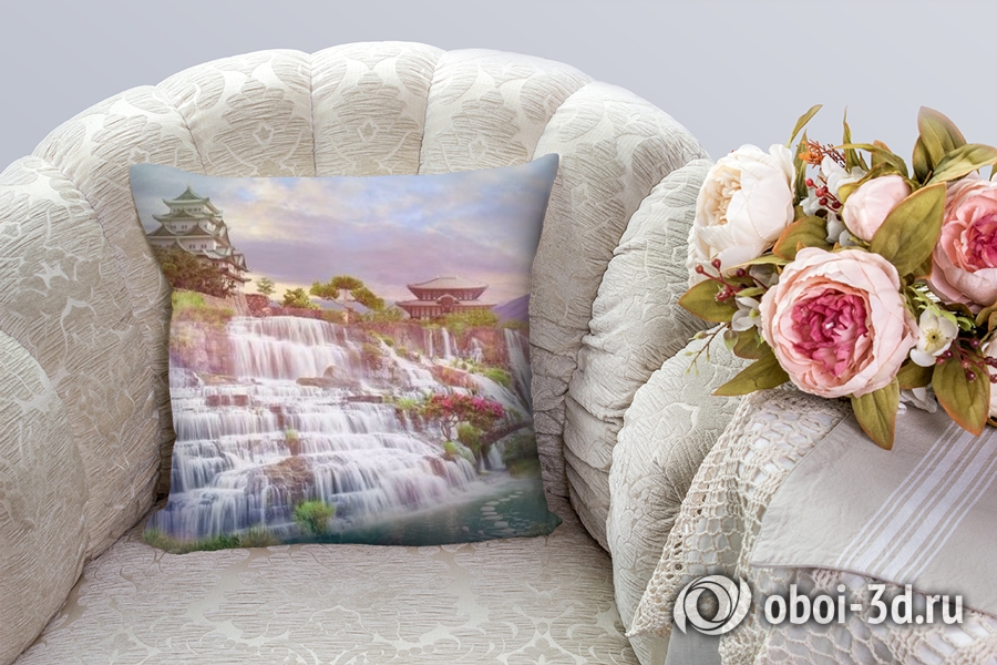 3D Подушка «Долина водопадов в японии» вид 2