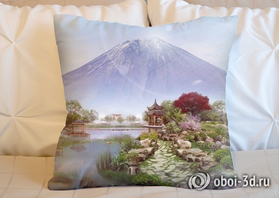 3D Подушка «Японский сад с видом на Фудзияму» вид 5