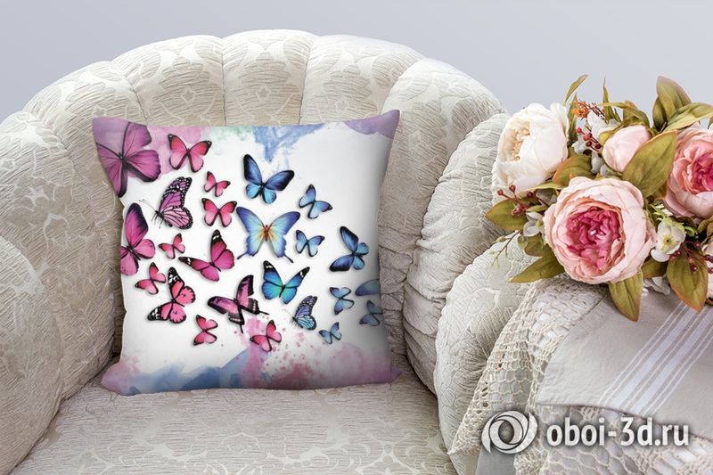 3D Подушка «Красочные бабочки» вид 4